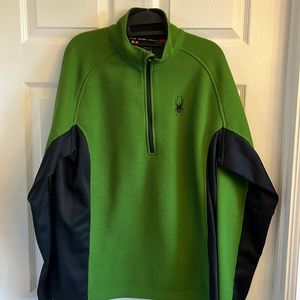 🔥SPYDER-Large Core 1/4 zip sweater-Green & Black-Like New REALLY WARM